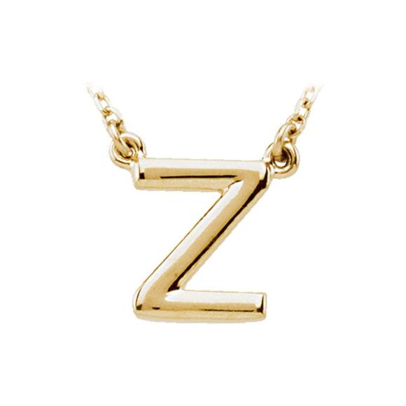 14K Yellow Gold Kendall Collection Block Initial Z Necklace 16 Inch